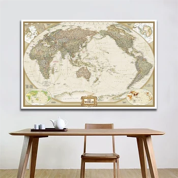 

150x225cm The World Political Map 2011 Edition with Population Density Map for Office School Wall Decoration