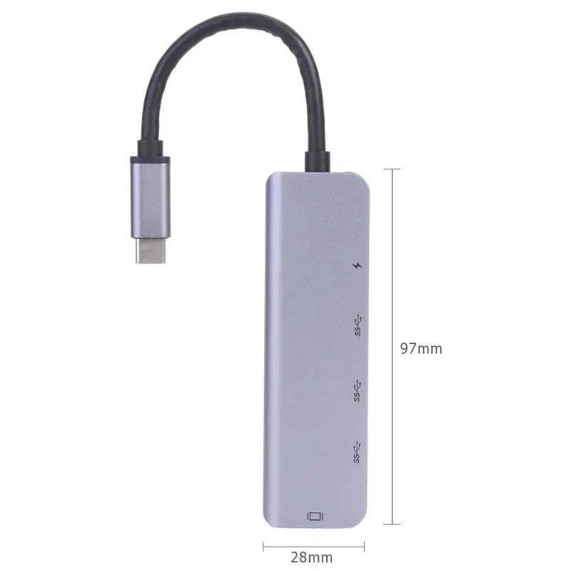 5 в 1 Многофункциональный TYPE-C концентратор USB-C до 4K HDMI USB адаптер для ноутбука поддержка прямой доставки