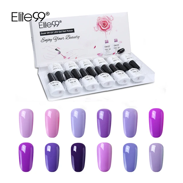 Elite99 12 Stück Nagel Gel Geschenk Set Reine Farbe Serie Gel Nagellack Vernis Semi Permanent Nude Emaille Lack Hybrid lack