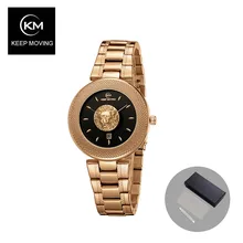  Hot Fashion Brand Keep Moving Lion Pattern Women's Watch Stylish Noble Quartz ladies Steel Waterproof Watch relogio feminino 