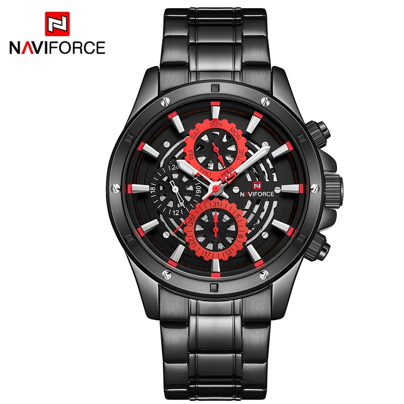 Топ люксовый бренд NAVIFORCE для мужчин s спортивные часы для мужчин кварцевые часы с датой полностью стальные водонепроницаемые наручные часы Relogio Masculino