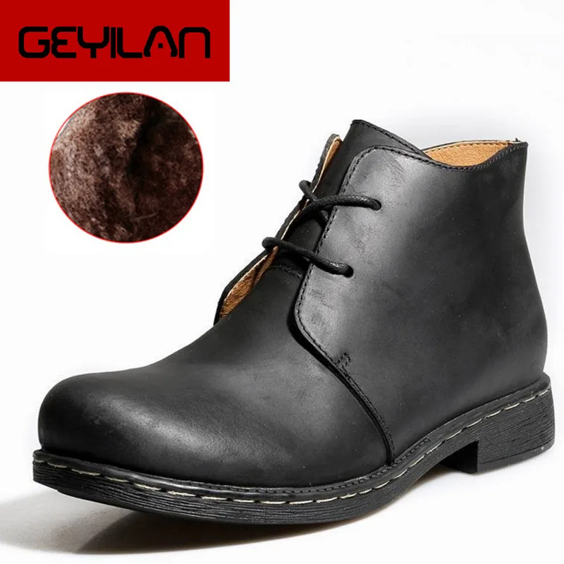 

High Quality British Men Boots Autumn Winter Shoes Men Fashion Lace-up Boots PU Leather Male Botas mens boots