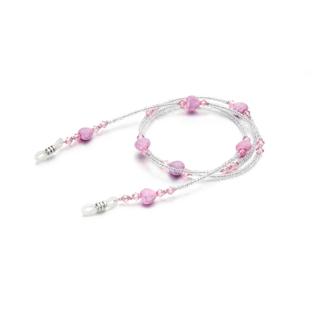 Heart Beads Handmade Beaded Chain Eyeglasses Chains for Reading Glasses Cord Sunglasses Strap Holder Neck Band Accessories