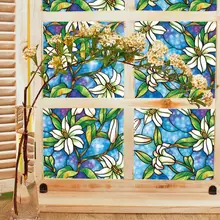 3D цветы лилии, стеклянные пленки, цветная матовая статическая пленка, наклейки на окна, взрывозащищенные, для дома, туалета, декоративные аксессуары