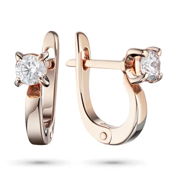 

Earrings in red gold with a diamond