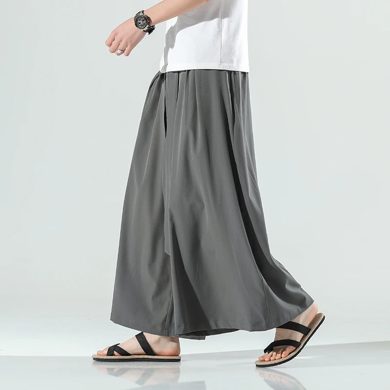 Wide Leg Pants Japanese Hakama Harajuku Kimono Plus Size Casual Wide Pants Men Clothing Chinese Style Hanfu Tang Suit Men Clothing