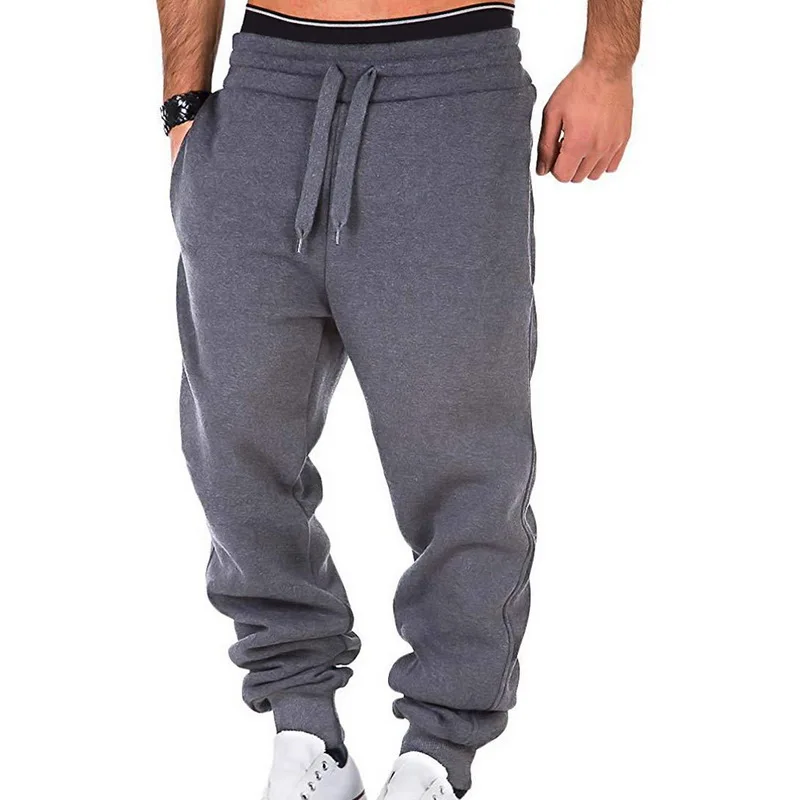 MJARTORIA Autumn New Men's Casual Sweatpants Solid High Street Trousers Men Joggers Oversize Brand High Quality Men's Pants - Color: dark grey