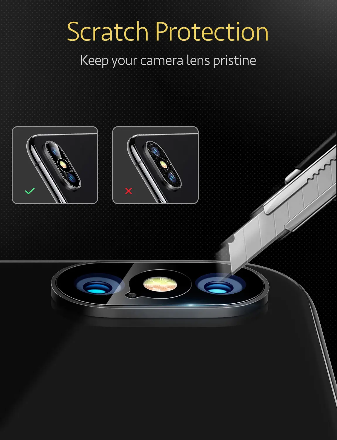 ESR 2 шт./лот объектив камеры закаленное стекло протектор экрана для iPhone X Xs Max полное покрытие прозрачная задняя камера Len защитная пленка