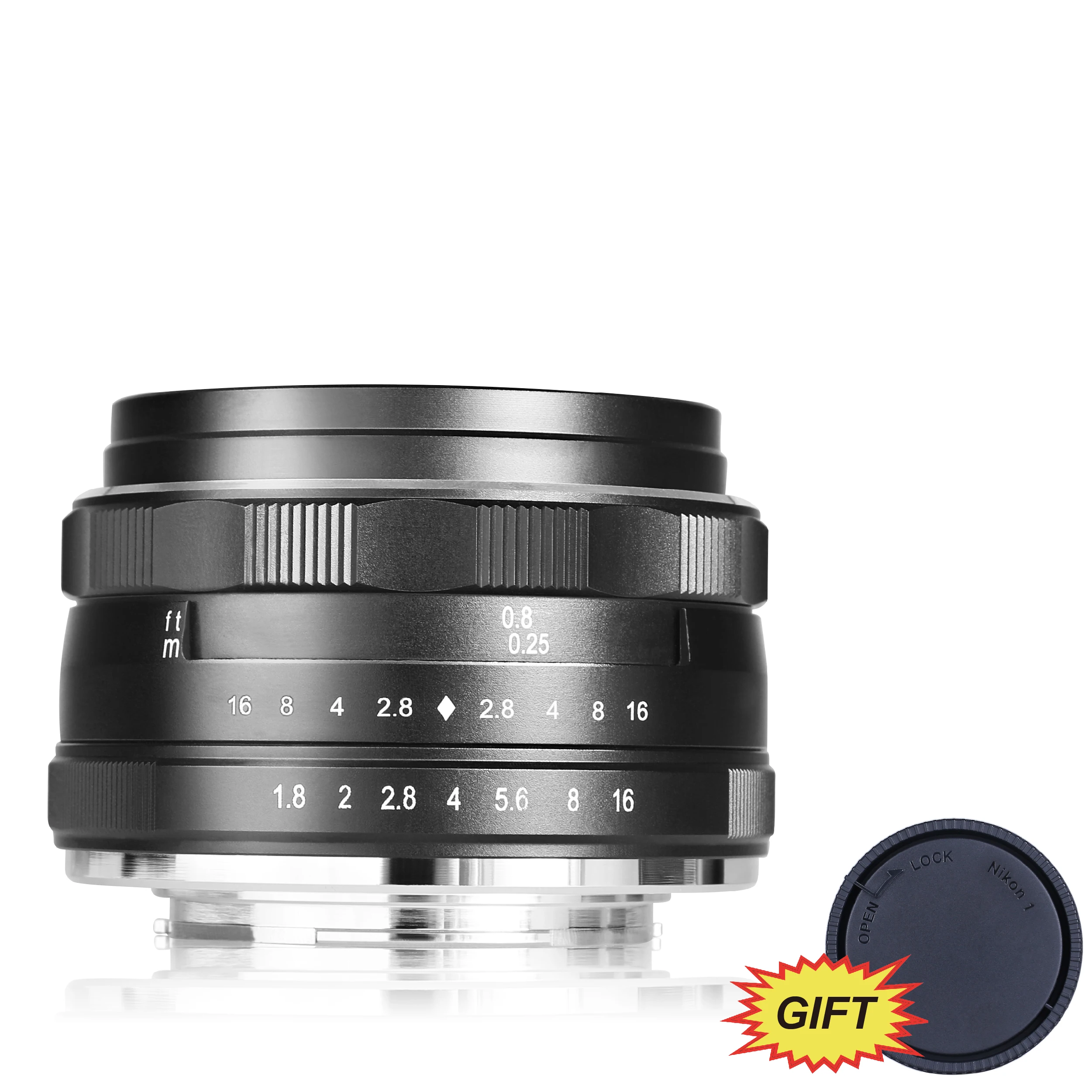 MEKE 28mm f2.8 large aperture manual focus lens for Sony E mount NEX 3/3N/5/5T/5R/6/7 and A5000/A5100/A6000/A6100/A6300/A6500 |