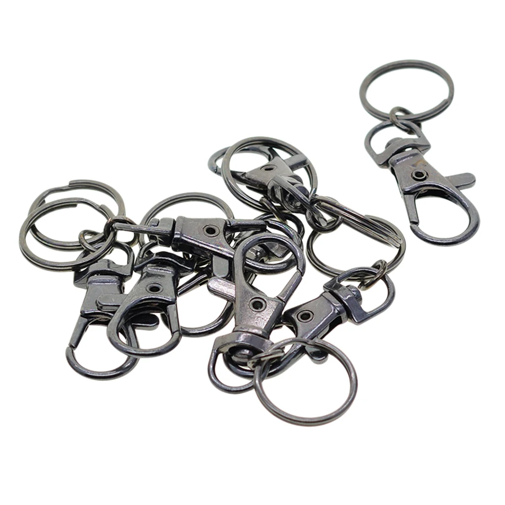 10 Pieces Paracord Carabiner Snap Hook Clasp Metal Key Ring Lobster Clasps Key Chains DIY Crafts Supplies - 18mm O Rings