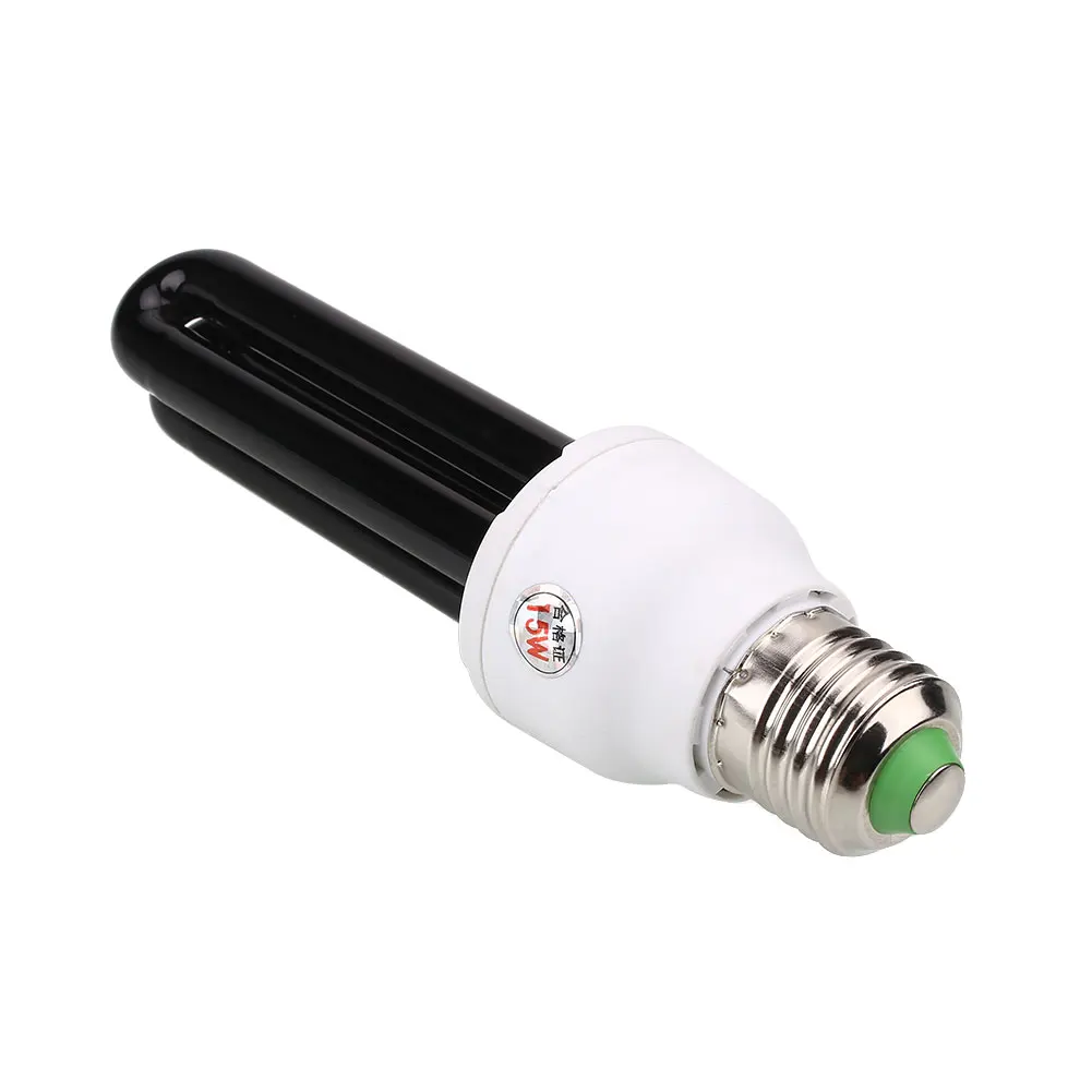E27 2U 15W ультрафиолетовые люминесцентные черный светильник с низким энергопотреблением прикрутите лампу светильник