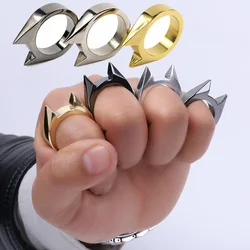 Bagues d'auto défense pour femmes et hommes, en métal, multifonctionnel, knuckles, forme d'oreille de chat, anneaux d'attaque, bijoux, accessoires, cadeau pour petite amie 