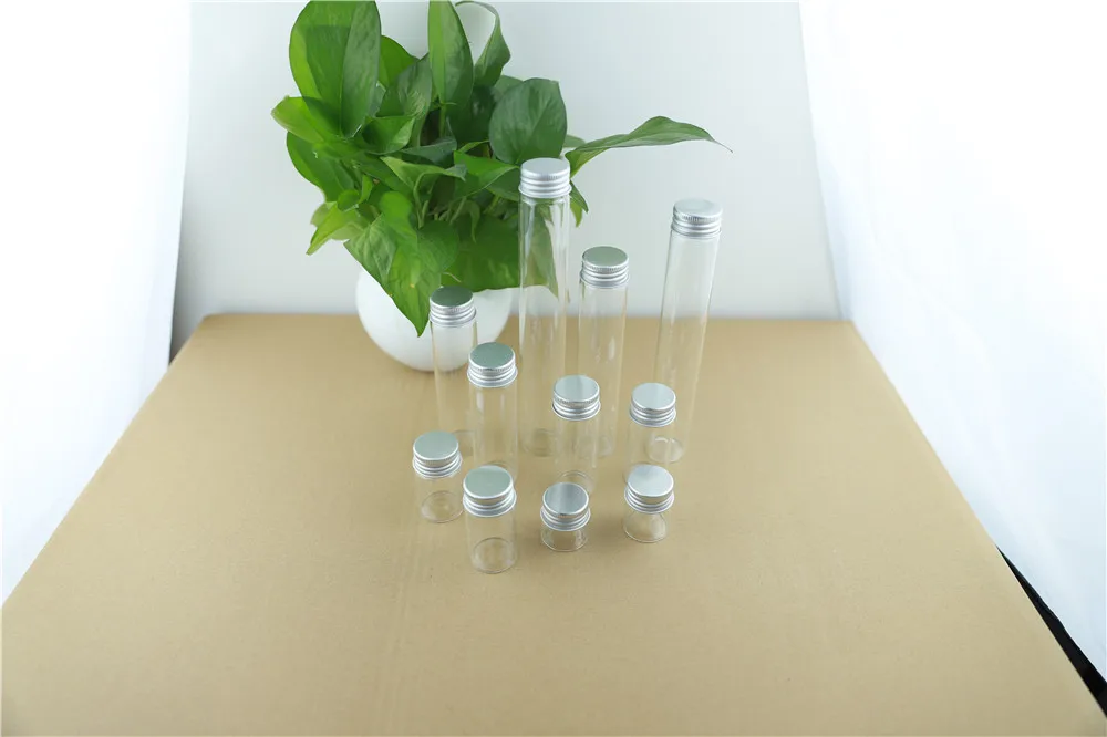 24PCS 30mm 50ml Cute Glass Bottles Aluminum Caps Glass Tiny Jars Vials Transparent Glass Containers Perfume Bottles (5)