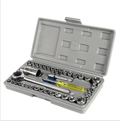 

40pcs Sleeve Wrench Assembly Ratchet Wrench Set Car Motorcycle Bicycle Combination Repair Hand Tools Sleeve Socket Spanner Kit