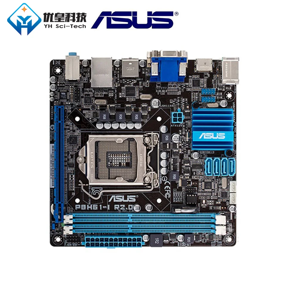 Оригинальная б/у настольная Материнская плата Intel H61 Asus P8H61-I R2.0 разъем LGA 1155 Core i7/i5/i3/Pentium/Celeron DDR3 16G Mini-ATX