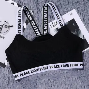 

Women Letter Printing Bras Wide Shoulder Strap Stretch Bra Sexy Cotton Ladies Lingerie Bra