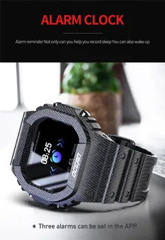 

LOKMAT Ocean Smart Watch Android Heart Rate Blood Pressure Alarm Clock IP68 Waterproof 1.14 inch for Women men Fitness Tracker