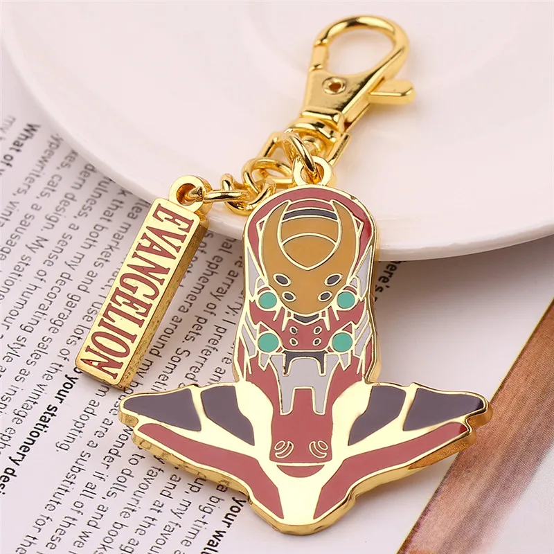 Аниме Neon Genesis Evangelion EVA брелок эмаль брелки llaveros chaviro мужские ювелирные изделия золотой цвет llaveros para mujer
