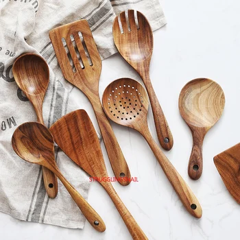 

Wooden Spatula Cookware Shovel For Non-Stick Pan Spoon Cooking Utensils Tool Wooden Gadgets Cookware For Kitchen Accessories