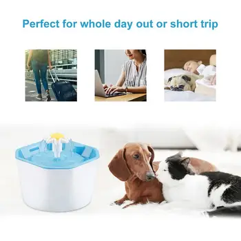 

1.6L Pet Automatic Water Dispenser Dog Cat Pet Mute Drinker Feeder Bowl Pet Drinking Fountain Dispenser Dogs Cats Pets Supplies