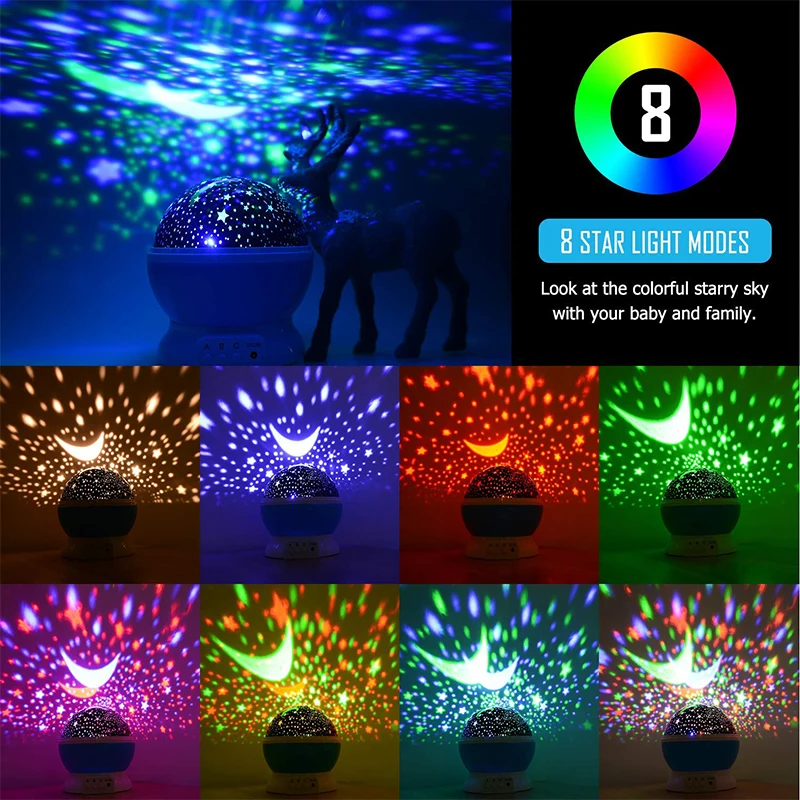 cool night lights Starry Sky Star Projector Night Light  For Baby Bedroom Decoration Child Kids Birthday Presents Gift night lamp