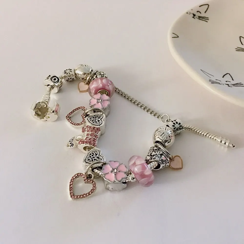 ANNAPAER 2019 Новый DIY цветок Шарм браслет с змеей цепи бренд кулоном сердце для женщин