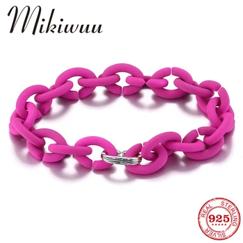 

Round Charms Beads Rose Red Rubber X Handmade Bracelet Women Accessories Link Chain Bracelet Jewellery Fashion gifts