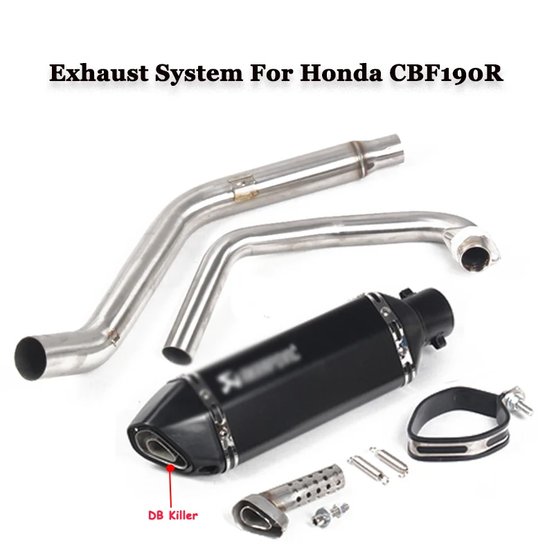 Слипоны для Honda CBF190R CB190R CBF190X moto rcycle выхлопная полная система Escape moto модифицированный глушитель с передней средней соединительной трубой - Цвет: E