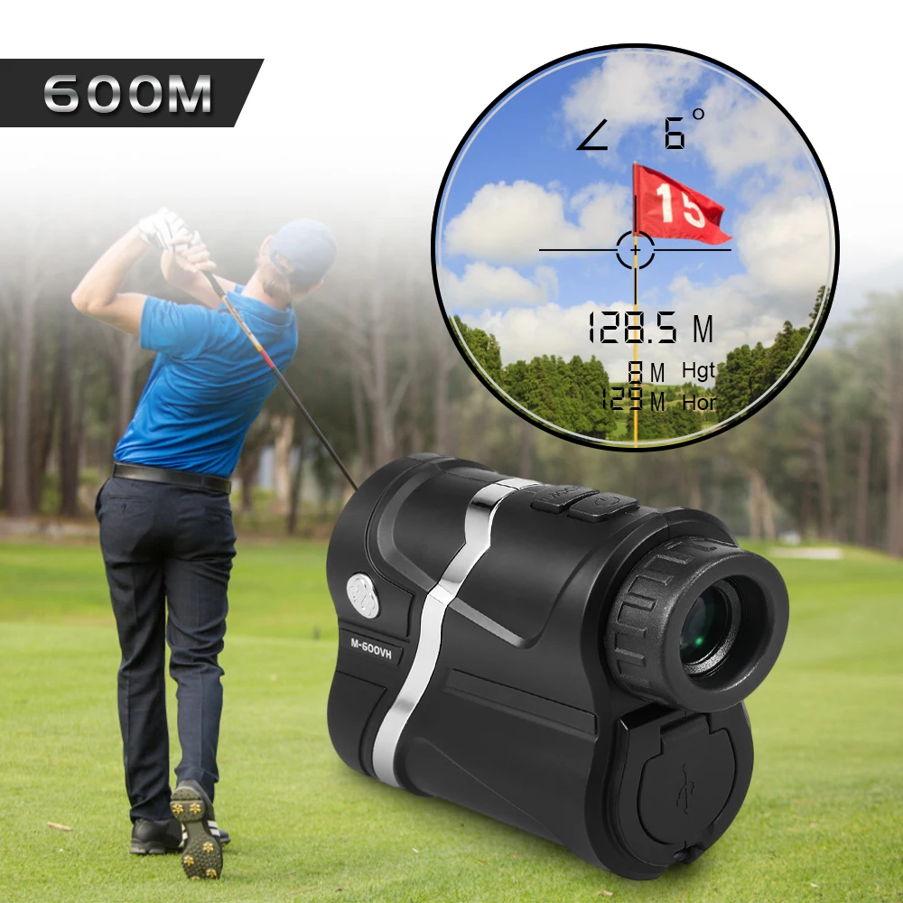 USB Rechargeable Golf Rangefinder 600m Hunting Range Finder Distance