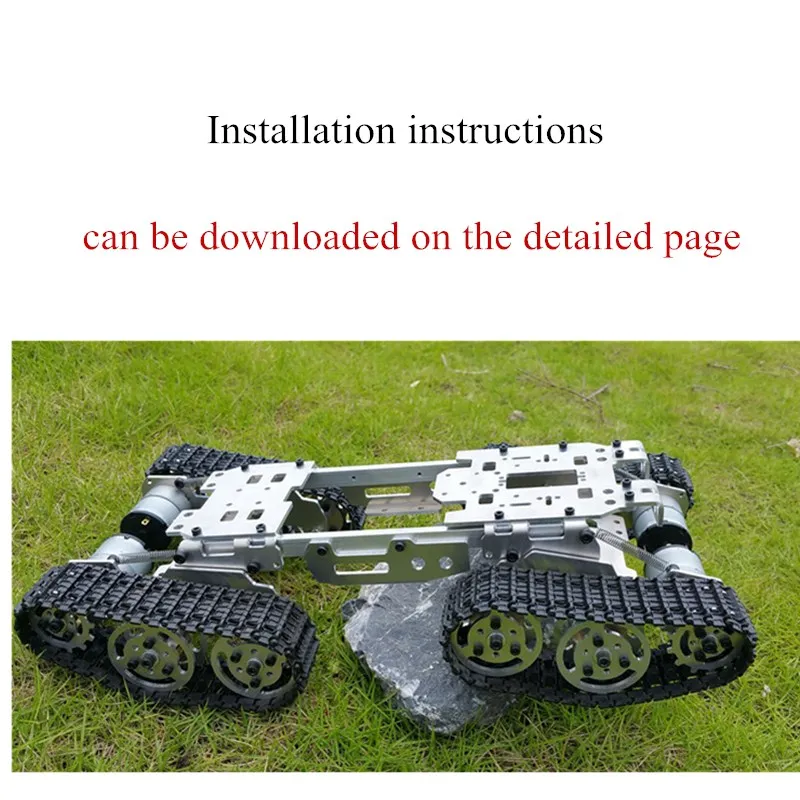 All Metal Intelligence RC Tank Car Truck Robot Chassis 4wd shock absorbing tracked chassis Heavy Load vehicle DIY RC Toy