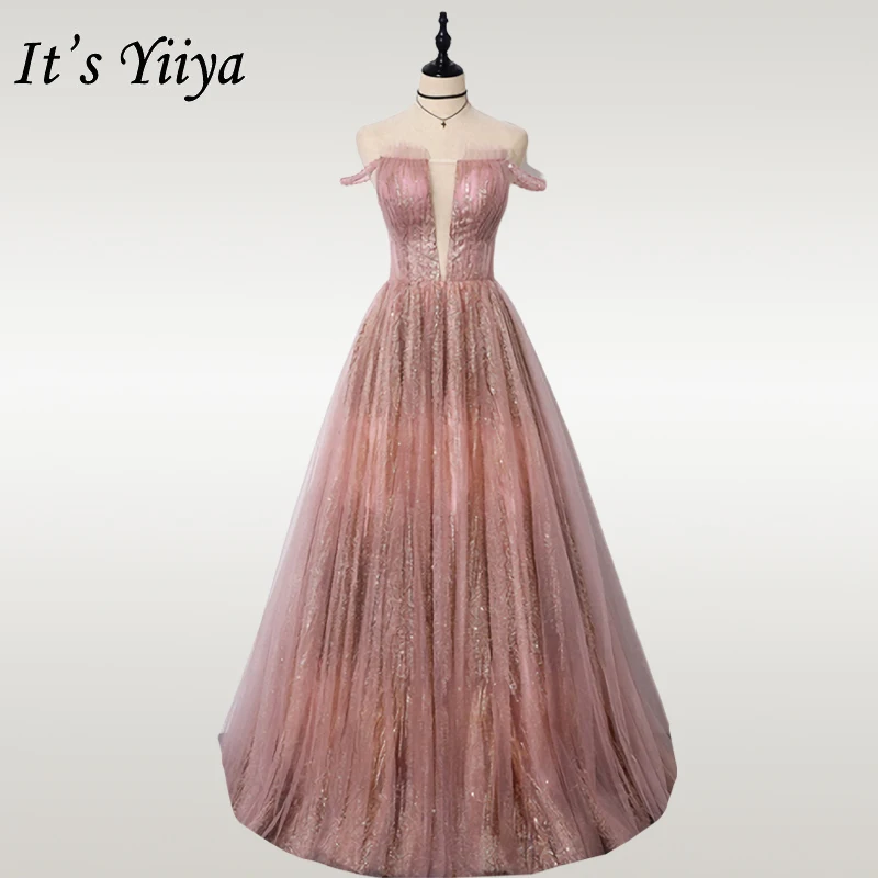 Это Yiiya Вечерние платья Длинные без бретелек блеск Формальное вечернее платье OY002 элегантное без рукавов размера плюс robe de soiree