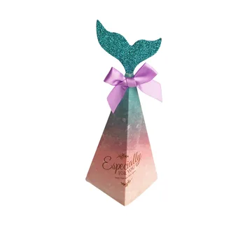 

Mermaid Sparkle Tail Favor Boxes Mermaid Birthday Party Favor Box Decorative Mermaid Party Favor Box Candy Paper Bags