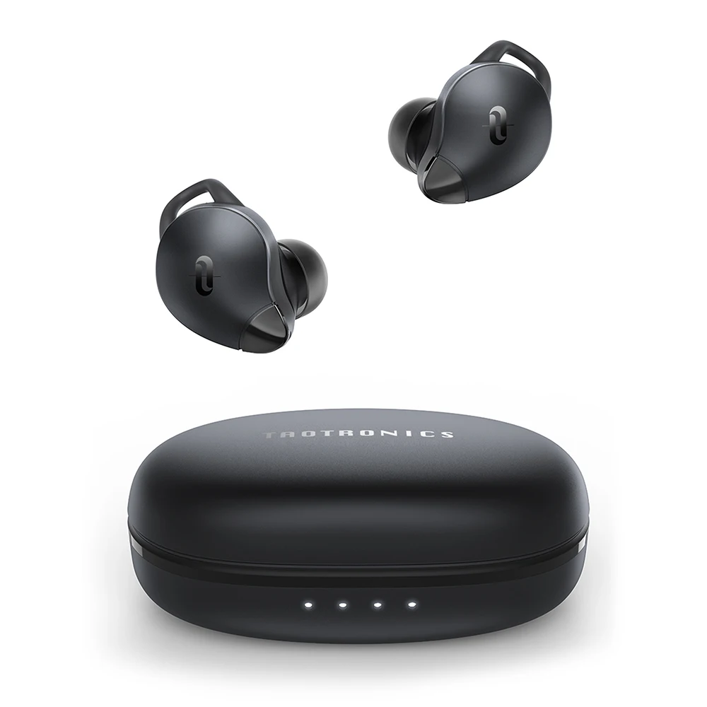 TaoTronics SoundLiberty 79 TWS True Wireless Stereo Bluetooth Earbuds Noise Canceling Touch Control with Ear Hook for HD Call 