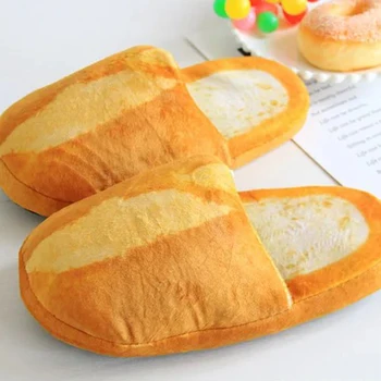 

Women Winter 3D Bread Lovers Adult Slippers Indoor Floor Home Shoes Bedroom Warm Soft Slippers Unisex Funny Gift