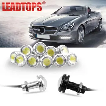 

LEADTOPS 10PCS 18mm 23mm 12V White LED Eagle Eye Light Car Fog DRL Daytime Reverse Backup Parking Signal black/silver shell CJ