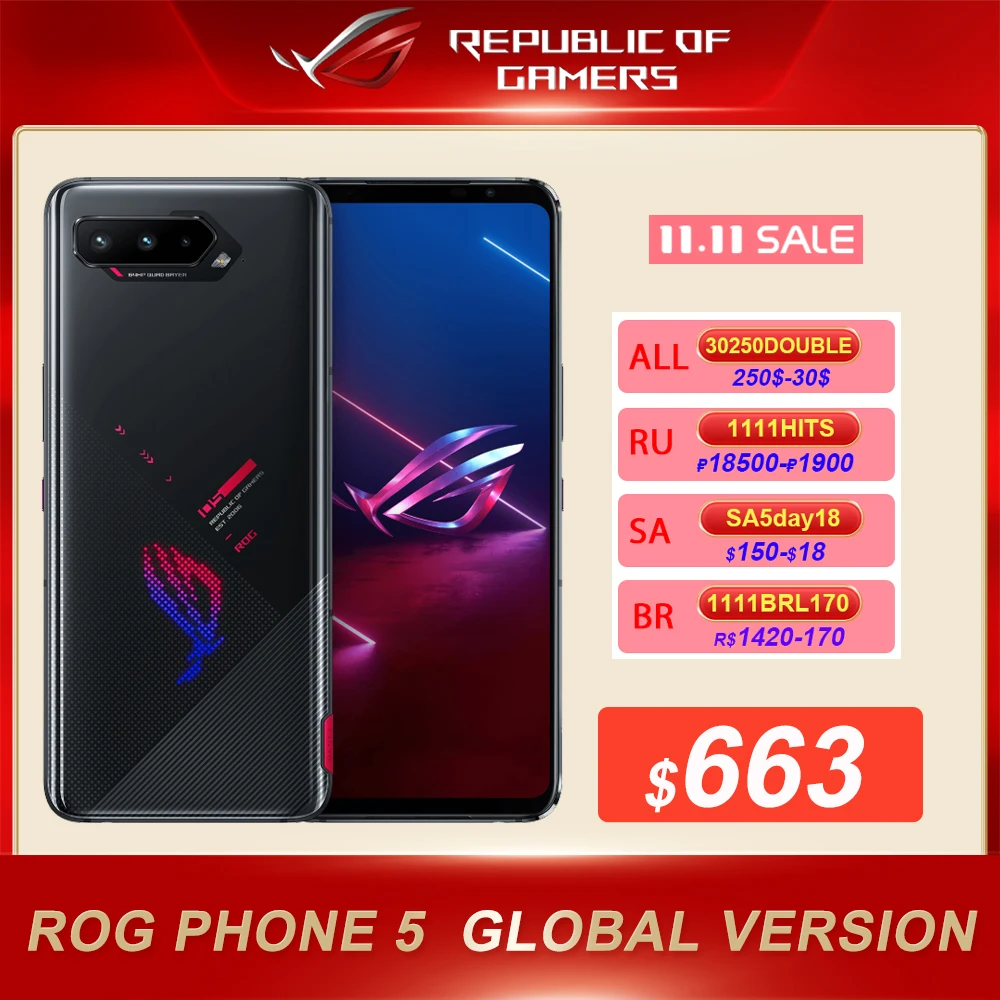 Смартфон ASUS ROG 5 Snapdragon 144 6 78 Гц 6000 дюйма AMOLED 65 Вт мАч 64 мп Rog5 | Мобильные телефоны и