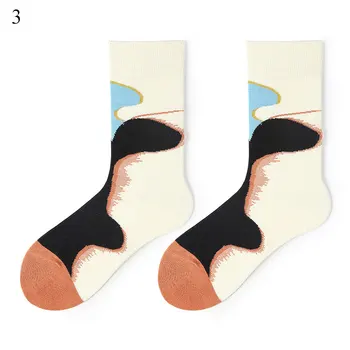 

Autumn Winter Print Warm Men Socks Creative Patchwork Art Socks Cotton Casual Crew New Arrival Funny Men's Socks High Quality