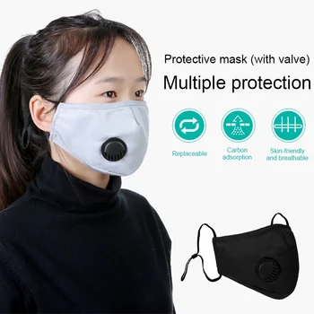 

Breathing Valve Face Mouth Mask PM2.5 Anti-fog And Dust-proof Mask Activated Carbon Washable Masks Y