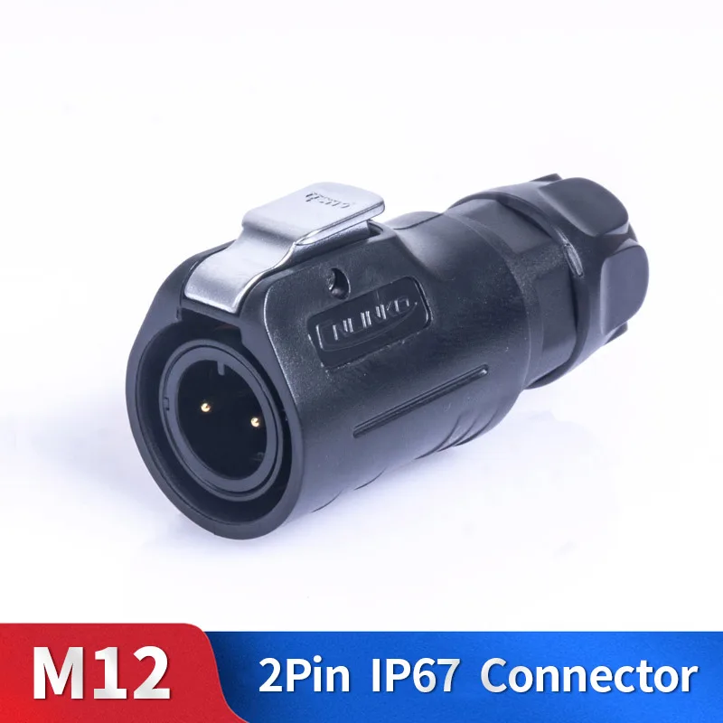 

M12 2 Pin Waterproof Connector Kit Plastic Shell Male and Female Industrial Outdoor Lighting Cable Plug and Socket