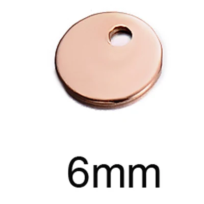 6mm round rose gold 20 шт серебро и золото тон из нержавеющей стали Чистая бирка под штамповку колье с подвесками в виде жетонов логотип ярлык для логотипов не выключается цвет - Цвет: 6mm round rose gold