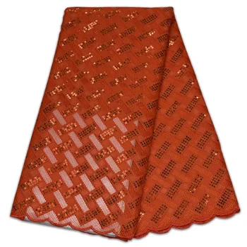 

Nigerian Lace Fabrics 5yard Sequins lace fabric net lace fabric 2019 Sequins, lace fabric for haute couture dress 01