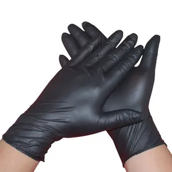 

In Stock! 100PCS/SET Household Cleaning Washing Disposable Mechanic Gloves Black Nitrile Laboratory Nail Art Anti-Static Gloves