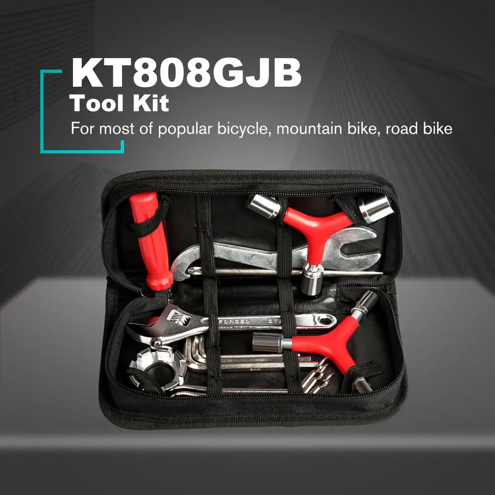 

8 In 1 Professional Portable Multiful Bicycle Tools Kit Set Hex Key Wrench Remover Crank Puller Pry Bars Cycling Tools Box