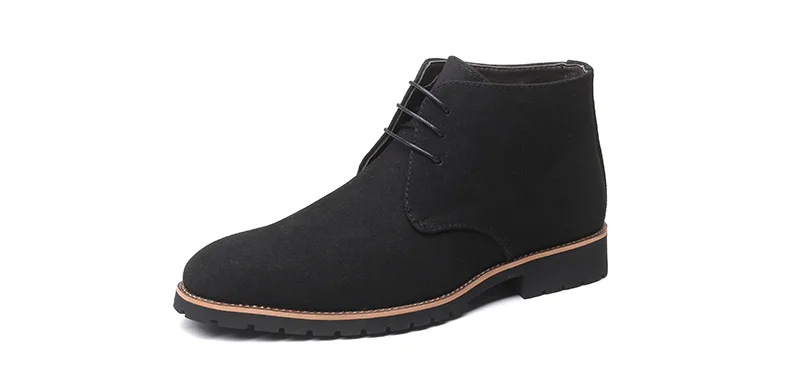 Suede Leather Boots Men Winter Casual Shoes Autumn Business Ankle Boots Plus Size Fashion Lace-Up Male Botas Hombre