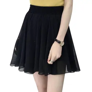 

Skirts Womens 2020 Fashion High Waist Pleated Long Mini Women's Skirt Chiffon High Waist Pleated A-line Party Mini Short Skirt