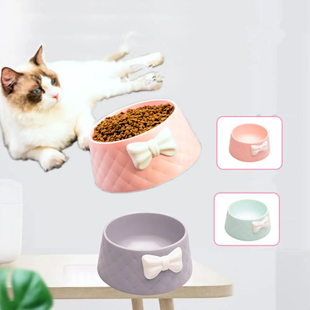 DishyKooker милые кормушки для домашних животных Bowknot Алмазный Узор герметичная миска для собак и кошек