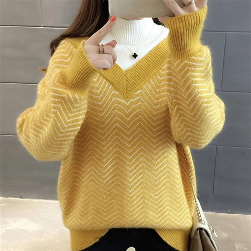 Весенняя и осенняя одежда джемпер женский 2019 Новый Свободный пуловер свитер