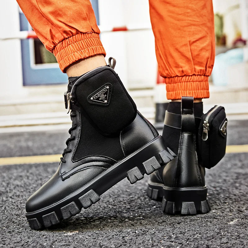 Botas blancas de marca de lujo para hombre, zapatos de bolsillo de alta  calidad de diseñador, botines de plataforma, botas de motocicleta Martin de  Superstar, Invierno|Botas básicas| - AliExpress