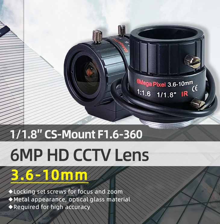 6,0 мегапиксельный объектив ip-камера 3,6-10 мм ручной варифокальный автоматический Радужный объектив cctv CS-Mount для камеры наблюдения Cmaera и Secutiry