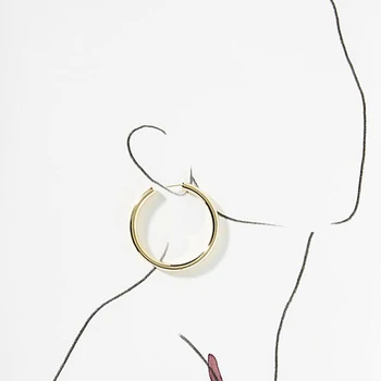 

LUNA CHIAO Big Size 5.8cm Cooper Brass Metal Tube Hoop Earring Gold Color Chic Style Boho Basic Earrings design